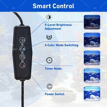 12 In LED Aquarium Light Full Spectrum For Planted Fish Tanks - Adjustable Brightness & Timer, Aluminum Alloy Shell, Extendable Brackets For 36-44 Inch Tanks,  Fish Tank Lights For Aquarium - 12in for 12-18in Fish Tank - View 2