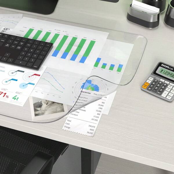 1 pièce Tampon transparent En PVC Résistant À La Chaleur Waterproof Bureau Avec Arrondi Pour Bureau Tableau