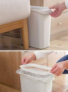 Contenitore per rifiuti multifunzionale minimalista in plastica per spazi stretti, pattumiera per cucina, bagno, stile nordico, senza coperchio