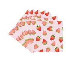 EcoParty Strawberry Themed Disposable Tableware Set - Paper Plates, Paper Cups, Napkins, Suitable For Bridal Shower, Birthday, Retirement, Appetizer, Wedding - Pink - View 9