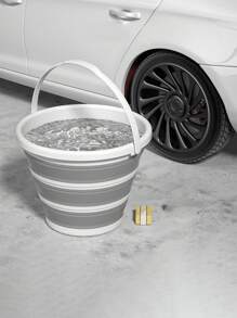1pc Folding Bucket, Portable Outdoor Travel Small Bucket, Fishing Bucket, Plastic Foot Wash, Foot Bath, Car, Dormitory Portable Bucket, Practical And Beautiful, Does Not Take Up Space, Multifunctional Folding Bucket Home Bathroom Decoration Summer, Suitable For Bathroom, Outdoor, Dormitory, Car Washing, Watering Flowers