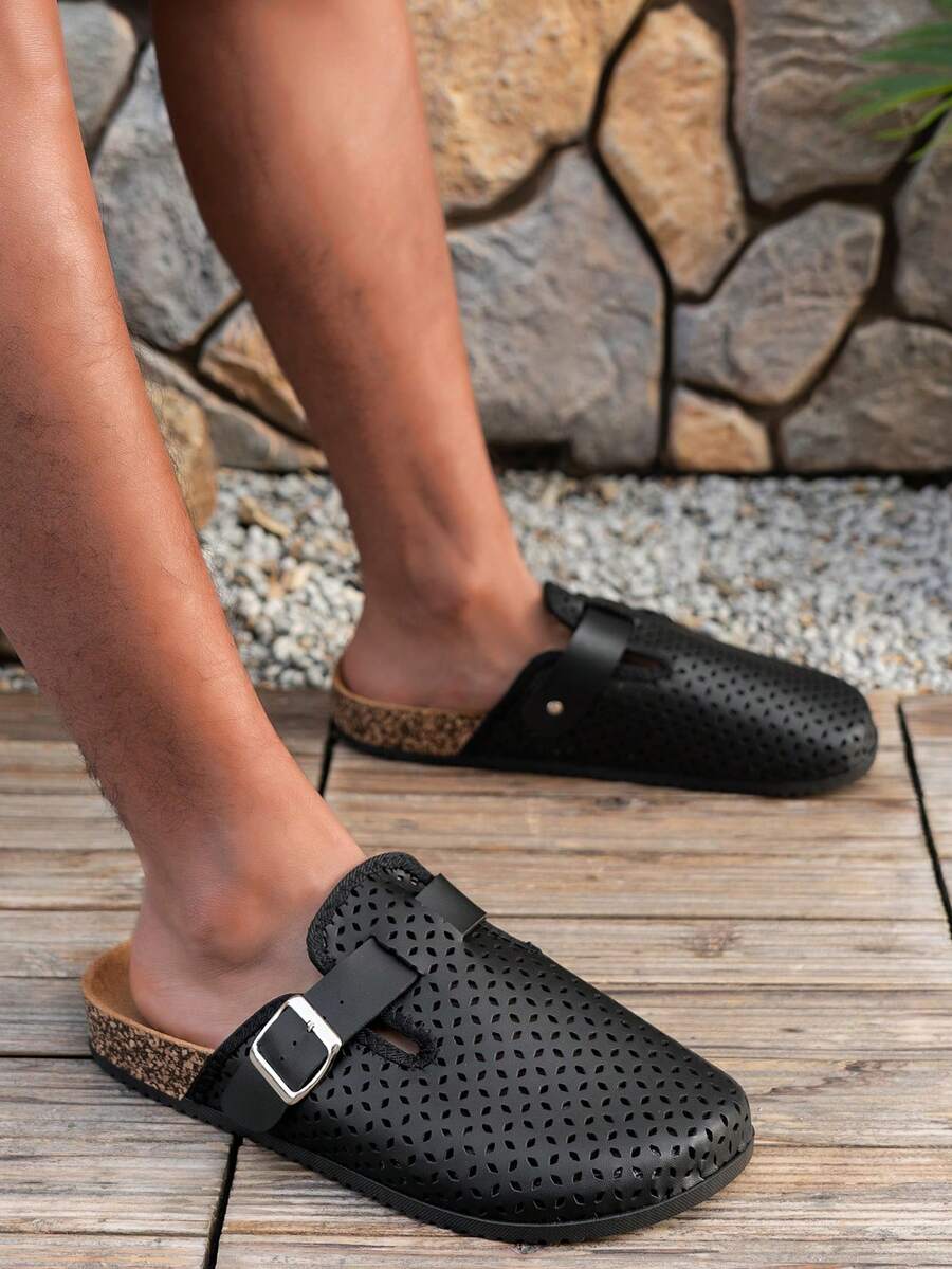 Unisex Adjustable Slip-On House Slippers, Non-Slip & Durable For Indoor/Outdoor Wear - 3600 Black - View 1