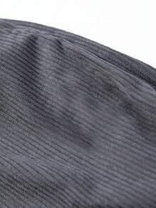 男士灯芯绒直筒裤，舒适休闲宽松纯色，适合春秋季节的百搭生活方式 - 淺灰色 - 查看 2