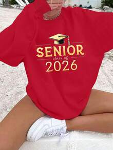 Graduation SENIOR Class Of 2026 Women's Fashion Sweatshirts - Red - View 1