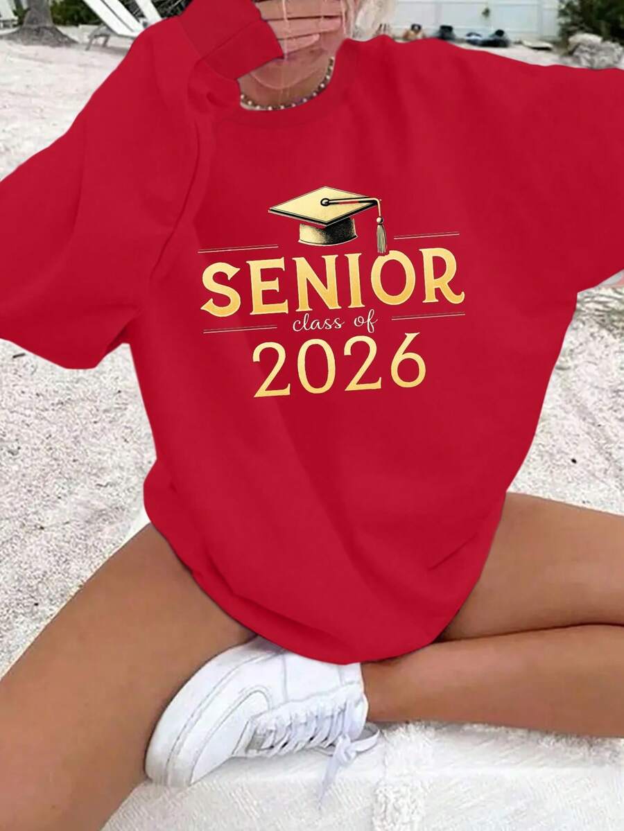 Graduation SENIOR Class Of 2026 Women's Fashion Sweatshirts - Red - View 1