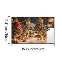 1pc Christmas Santa, Snowman & Tree Printed Silicone Coffee Drink Coaster, Anti-Slip Absorbent Washable Drainage Mat For Countertop, Kitchen, Dining Table, Holiday Decor