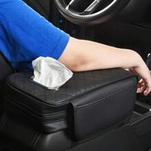 Multifunctional Car Armrest Pad With Storage Bag And Tissue Box, Center Console Cushion Organizer