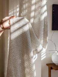 1pc Linen Modern Linen Gauze Curtain - Japanese Linen Style, Rod Pocket Design, Suitable For Living Room And Bedroom - Sheer And Light Filtering Curtain, Living Room Curtain, Bedroom Curtain (180g Fabric Weight)