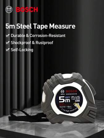 Bosch Steel Tape Measure, Durable Anti-Drop Anti-Dust Self-Locking Tape Measures, Multi-Functional