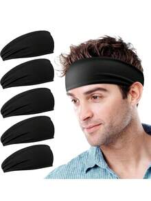 5PCS Sports Headbands - Moisture Wicking Sweatband For Men, Sweat Absorbing Headband For Running, Cycling, Yoga, Fitness, Men Vacation Accessories, Men Accessories - Multicolor - View 16