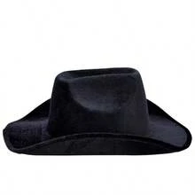 paquete de 4 sombreros de vaquero de fieltro negro, paquete a granel de sombreros de vaquero para hombres, niñas, Halloween, cumpleaños, despedida de soltero, despedida de soltera, talla adulta - espliego - Ver 6