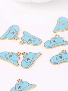 10 pièces/paquet Pendentifs de bijoux à motif de chapeau de cowboy occidental DIY