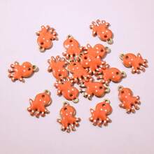 10 pièces de 12x9mm Breloques mignonnes en émail d'octopus en acier inoxydable. Accessoires pour créations de bijoux en acier inoxydable.