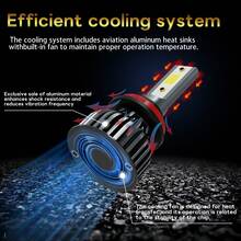 Heyword 2pcs LED Car Headlights 9005 9006 H13 H11 H7 H4 H1 High/Low Beam Combo, 75,000 Lumens, 800% Brightness Increase, 6500K White Light, CANBUS, Quiet Fan, High Brightness COB CSP Chip, Plug And Play