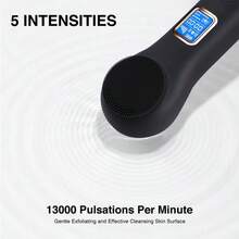 Facial Cleansing Brush, IPX7 Waterproof Rechargeable Silicone Face Scrubber, 5 Cleansing Modes Face Brush For Face Exfoliator, Exfoliating And Massaging Face Scrubber Exfoliator - Black - View 5