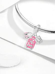 1 peça de pulseira de prata esterlina 925 com pingente de coração de amor de mãe, braceletes com contas para fazer joias e combinar com roupas do dia a dia, decoração para meninas/mulheres, material de volta às aulas