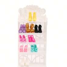 30厘米/11.5英寸时尚通勤娃娃装含配饰（配饰随机）衣柜、鞋架、行李箱，不含鞋子和衣架