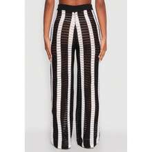 Daisy Striped Pointelle Crochet Pants - Multicolor - View 5
