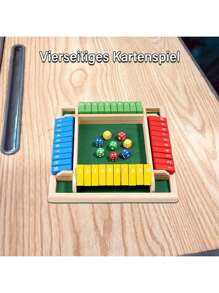 1 pieza Juego de Cerrar la Caja, Juego de dados de madera para 2-4 jugadores para fiestas, juegos de mesa de madera para oficina y hogar