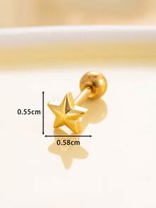 1pc Delicate Minimalist Five-pointed Star Stainless Steel Cartilage Piercing Stud Earring