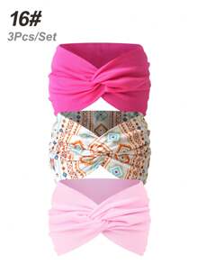 3pcs Women's Extra Wide Criss-Cross Casual Boho Headband, Solid Color Versatile Hair Accessories Turban Headband Sweatband, Hairband