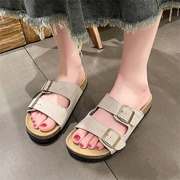 Sandalias informales transpirables y ligeras de corcho, con diseño versátil para parejas