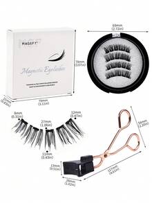 MAGEFY 1Pair Magnetic Eyelash Kit With Magnetic Clips - Natural Looking Reusable False Eyelashes ,Waterproof, 8-12mm Faux Mink Lashes For Everyday Wear, Waterproof,Comic Eyelash Glue Free, Elongated Eye Tail Enlarges Both Eyes,Fluffy Slim For Everyday Use Manga Eyelashes,Summer Travel Essentials 2025, Holiday Gift Guide,Beach Vacation, Camping Trip,Gift For Women&Girls - Lông mi  mắt mèo - Xem 3