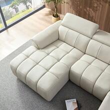 Wall-Hugger Reclining Sofa Modern Electric Control Genuine Leather L Shaped Couch,Lounge Seat Theater Seating Furniture With USB Port, Sofa With Headrest & Footrest For Living Room,Apartment,Office-2707 - Multicolor - View 11