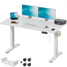 Devoko Gunji Electric Standing Desk Height Adjustable Sit-Stand Desk With Memory Smart Panel - White - View 2