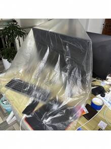 Schweres, wasserfestes und staubdichtes Kunststoffklebeband - klar, mit Klebestreifen als Kratzschutz für Möbel und Böden, geeignet für Heimdekoration, Umzüge und allgemeinen Schutz. Malerschutzfolie, selbstklebendes Plastik-Tropfband für Möbel und Wände, leicht zu entfernen, staubdicht, ideal für Malerarbeiten