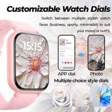 全新男女彩色智能手表，2.01 高清大屏幕，多种运动模式，高分辨率，接听电话，接收消息，音乐控制，查找手机，计步器，提醒器，母亲节礼物；