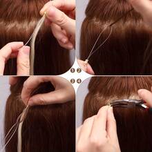 Echthaar-Haarverlängerungen mit Mikroringen, glatte Echthaar-Haarverlängerungen, Microlink-Extensions, Echthaar in den Farben Tiefschwarz, Naturschwarz, Dunkelbraun, Braun, Blond und Klavierlack. Hochwertige Echthaar-Haarverlängerungen für Damen, langes, glattes Haar (30/40/50 cm), 30 g/Beutel. Geeignet für Alltag, Hochzeiten und Geburtstagsfeiern. - Dark Brown - Übersicht 9