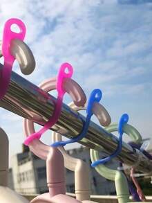 20/10pcs Hanger Hooks And Windproof Buckles Are Used To Fix Hangers. They Are Essential Hanger Fixers For Home Use, Ideal For Laundries, Balconies And Terraces, And Home Storage And Organization Devices - Multicolor - View 4