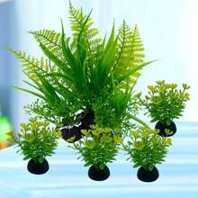 5pcs Aquarium Artificial Plastic Plant Decor, Perfect Fish Tank Accessories