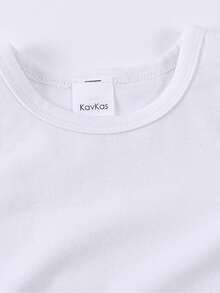 Baby Boy White Sleeveless Bodysuit Vest For Summer - White - View 3