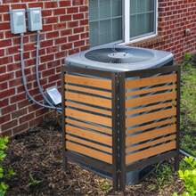 2-Panel Outdoor Air Conditioner Fence Screen, Outside Wood Privacy Fence, Backyard Garden Patio 38" W X 42" H - Khaki - View 1