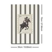 1 件无框复古中世纪条纹牛仔竞技墙艺术海报帆布印刷简约西部牛仔复古美学装饰乡村画适用于公寓、客厅、卧室、现代家居装饰 - 彩色 - 查看 11