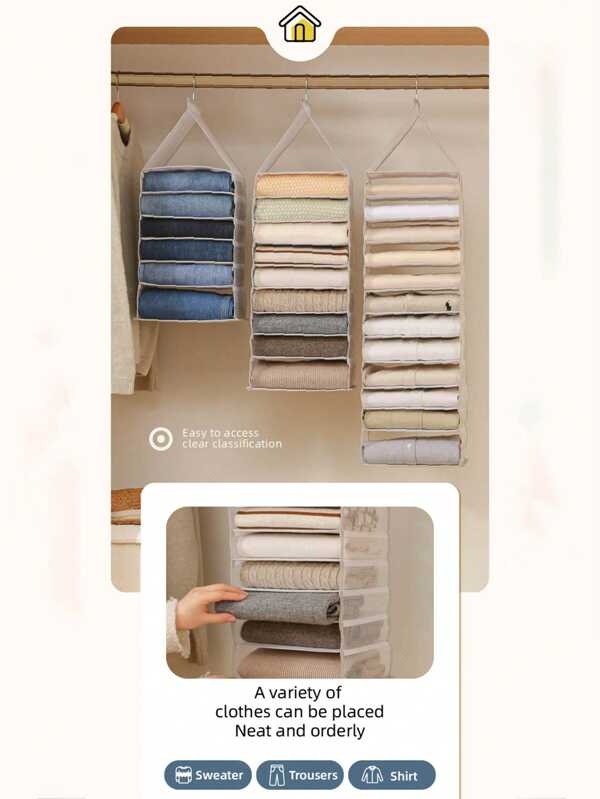1PC Multi-Layer Storage Hanging Bag Wardrobe Hanging Clothes Trousers Hanging Rack Multi-Functional Bag Underwear Hanging Bag