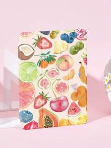 Summer Fruits Papaya Strawberry Cherry Pattern Tablet Protective Case,Compatible With IPad 9.7/10.2/10.5/10.9/12.9/Pro 11, 10th Gen,Compatible With Samsung Galaxy Tab S6 Lite 10.4 Inch,Compatible With Kindle Paperwhite 12th Gen 2024,Kindle (11th Generation) 2022 Release,Soft Anti-Fall Protection,Smart Stand/Automatic Wake Up/Sleep - Multicolor - View 3