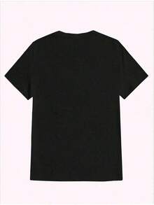 Eat Your Protein Attack Titan ,Casual Print,Comfortable And Versatile,Letter Pattern Pure Cotton 220g Printed T-ShirtRap Rock Signature Print T-Shirt Summer Fashion T-Shirt For Everyday Leisure - 黑色 - 查看 2