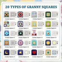 Le jeu de cartes Granny Square - Jeu de cartes de motifs au crochet 50 designs à mélanger et assortir pour des blocs au crochet, des vêtements au crochet et des accessoires fantastiques pour adultes débutants
