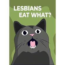 1 buc / 3 buc Postere de perete cu cadru opțional / Înrămat LGBT Lesbiene Eat What Meme Cat Poster Canvas Printing Funny Meme Wall Decor Lesbiene Bar Home Wall Decor Comic Prints Decorare