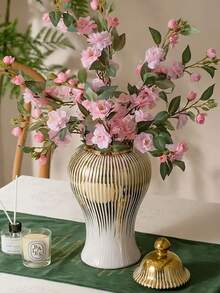 Decorative Ceramic Ginger Jar With Lid Storage Jar Table Center Vase, Decorative Ceramic Vase For Home Decor - Multicolor - View 6