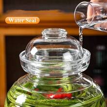 泡菜罐发酵套件 陶罐传统 1500ml/2500ml 玻璃发酵罐带水封 - 手工制作的泡菜、泡菜、酸菜专用吊饰 - 玻璃泡菜罐、罐头罐、发酵套件 - 白色 - 查看 6