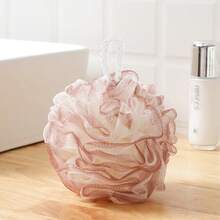 1 块柔软去角质沐浴海绵 - 深层清洁和去角质 - 愉悦的浴室配件，提升您的水疗体验，粉色、绿色