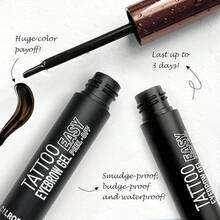 Cilrofelr Tattoo Peel Off Eyebrow Gel Tint, Semi Permanent Tattoo Brow Peel Off Tint Gel, Last Up To 3 Days, Waterproof, Transfer-Proof, Fuller & Defined Looking Brows, Dark Brown (2 Pack) - Dark Brown - View 2