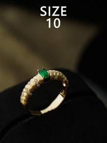 1 Stück handgefertigter eleganter Retro-Ring aus 925er Sterlingsilber mit Zirkonienstein, vielseitiges Design geeignet für den täglichen Gebrauch von Frauen, Festivalpartys, Schmuckgeschenk