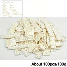 1 Bag 100PCS 12 Shapes Thin Plate Parts City Bulk Building Blocks Mixed Accessory Creative Bricks Compatible Brand 1x1 1x2 1x4 Dots - Multicolor - View 14