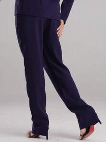 Sensory Fabric Pants With Button, Zipper And Pockets - Navy Blue - View 4