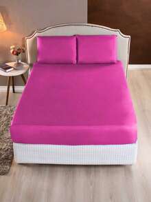 3-Piece Sheet Set - King\Queen\Double\Single - With Elastic All Around - 170 Thread Count Microfiber - Rosa Fucsia - Ver 2